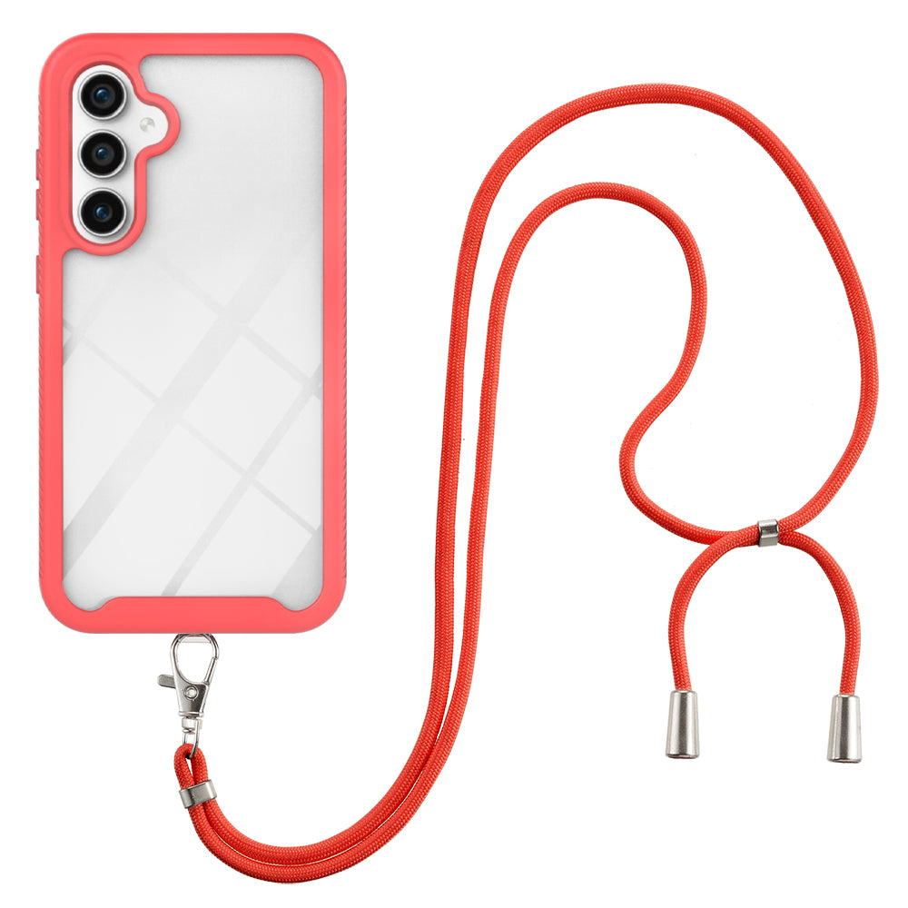 YB PC Series-4 Clear Case for Samsung Galaxy S23 FE PC TPU Anti-Scratch Cover with Lanyard YB PC Series-4 Clear Case for Samsung Galaxy S23 FE PC TPU Anti-Scratch Cover with Lanyard